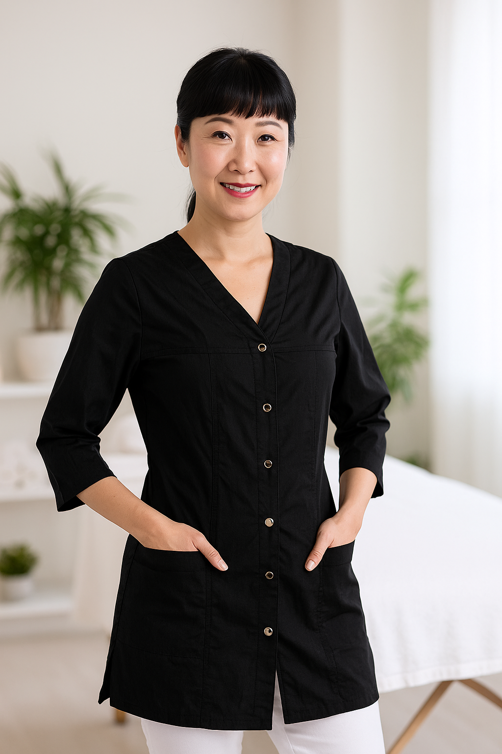 Three-Quarter 3/4 Sleeves Mid-length Dress #309 (6570284384442)