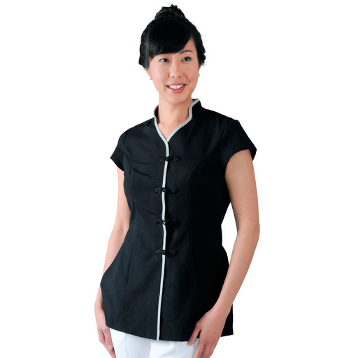 Short Sleeves Mandarin Style Spa Uniform #613 (6571125440698)