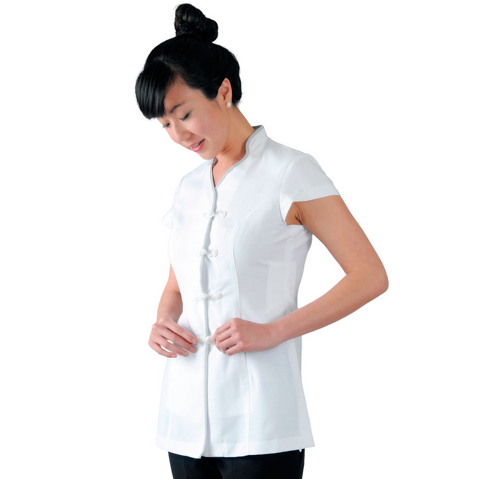 Short Sleeves Mandarin Style Spa Uniform #613 (6571125440698)